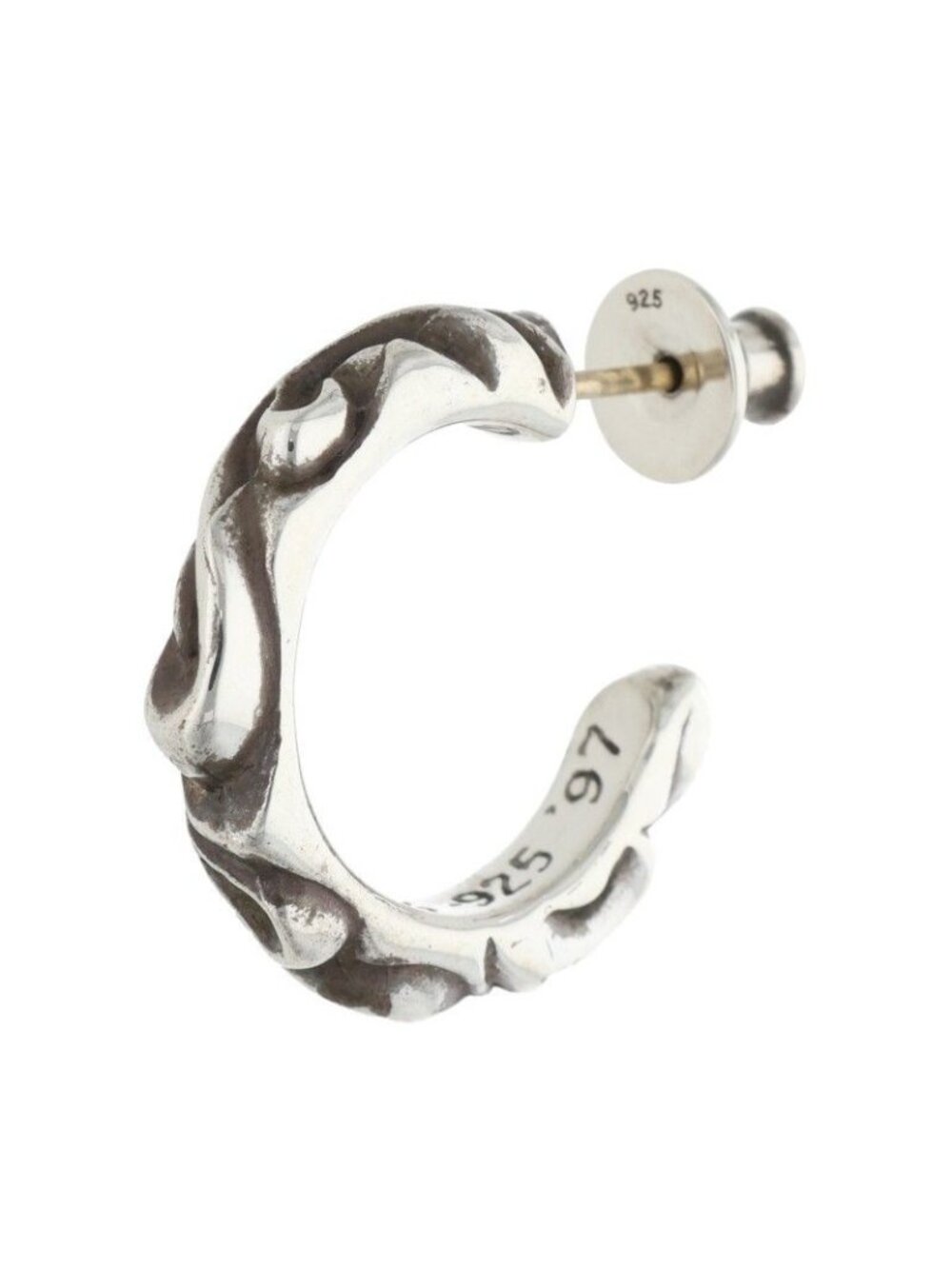 Chrome Hearts Hoop Scrool 1 Scroll Silver Earrings
